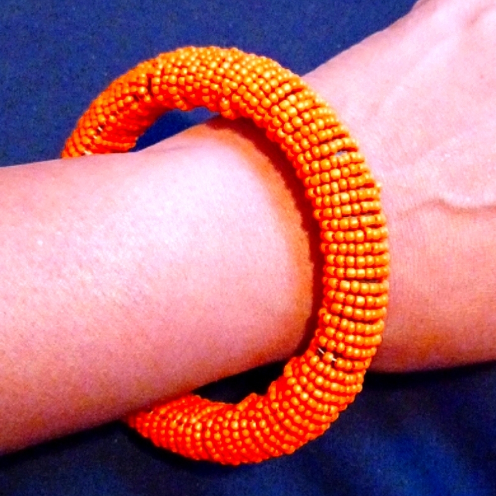 Orange Seed Bead Bracelet OSFM